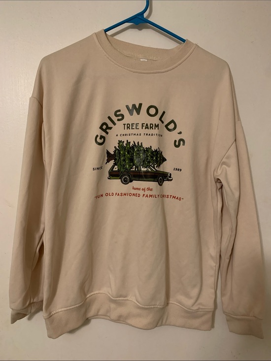 Source Unknown Sweaters - Source Unknown Cream Griswold's Tree Farm Graphic Crewneck